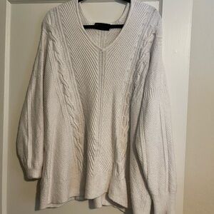 Lane Bryant Cozy White Cable Knit Sweater